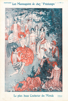 Les Mannequins de chez "Printemps", 1924 - Armand Vallée Spring Model, Fitting, Fashion Show