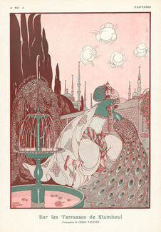 Gerda Wegener 1915 Sur les terrasses de Stamboul... Oriental Turkish Costume, Peacock
