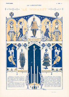 Armand Vallée 1913 Le Minaret Paul Poiret, Cora Laparcerie, Mireille Corbé, Oriental Dance, Phot. Waléry