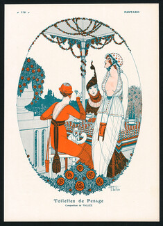 Toilettes de Pesage, 1913 - Armand Vallée Elegants, Horse Racing, Small Dog