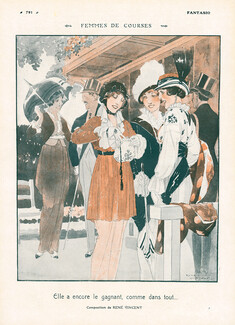 René Vincent 1913 ''Femmes de Course'' Horse Racing Elegante