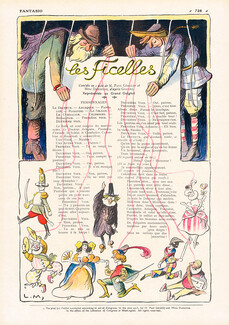 Les Ficelles, 1913 - Lucien Métivet Marionettes Grand Guignol Paul Géraldy, 5 pages