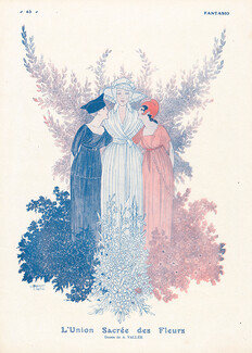 L'Union Sacrée des Fleurs, 1916 - Armand Vallée World War I, French Flag