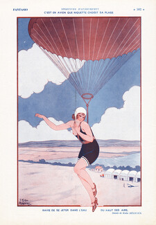 Joseph Kuhn-Régnier 1932 Parachutist, Bathing Beauty, Swimmer