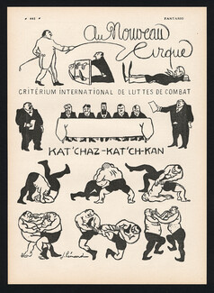 Joseph Hémard 1914 Au Nouveau Cirque, Luttes de Combat, Kat'chaz-Kat'ch-kan