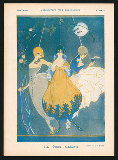 J.-Renée Souef 1916 ''La Visite Galante'' Marionettes pour Bonshommes, Puppets for men