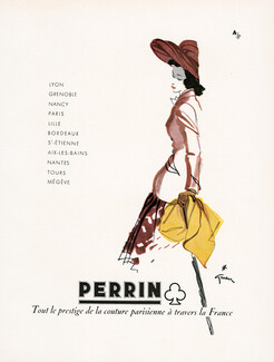 Perrin (Gloves) 1944 René Gruau, Tout le prestige de la couture parisienne à travers la France