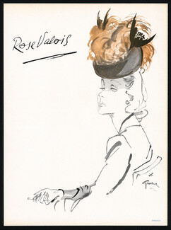 Rose Valois 1944 René Gruau, back: Mad Carpentier