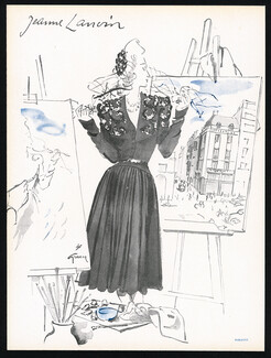 Jeanne Lanvin 1944 René Gruau, back: Nina Ricci