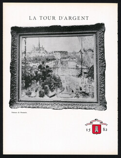 Restaurant La Tour D'argent 1944 Peinture de Montezin, Notre-Dame de Paris