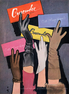 Crescendoe (Gloves) 1961 René Gruau, C'est Magnifique
