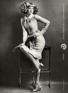 Chanel (Couture) 1973 Pekingese Dog, Photo Helmut Newton