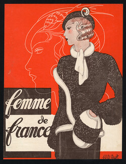 Femme de France 1931 Cover, Meignoz, Fashion Illustration
