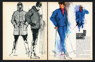 Ski Catégorie Hommes 1961 Fashion Illustration Krakovitz
