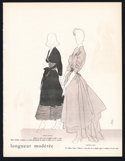 Christian Dior & Marcel Rochas 1947 Dresses, René Gruau