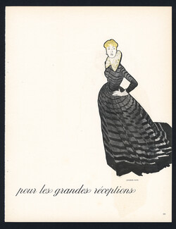 Jacques Fath 1947 René Gruau, Evening Gown