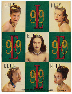 ELLE N°99 du 7 Octobre 1947 Schiaparelli Marcelle Chaumont Lucien Lelong