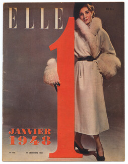 ELLE N°110 du 30 Décembre 1947 Christian Dior Pierre Balmain Marcel Rochas Jacques Fath