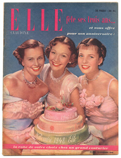 ELLE N°154 du 9 Novembre 1948 Pierre Balmain Colliers Gripoix