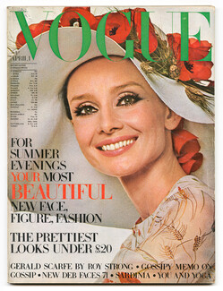 UK Vogue British Magazine 1971 April 1st, Audrey Hepburn Henry Clarke, Barry Lategan, David Bailey, Calder by Henri Cartier-Bresson