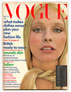 UK Vogue British Magazine 1971 September 15, Arthur Elgort, Henry Clarke, Cecil Beaton, David Montgomery