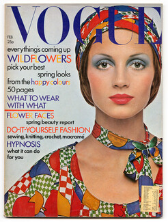 UK Vogue British Magazine 1972 February, Barry Lategan, Richard Avedon, Cecil Beaton