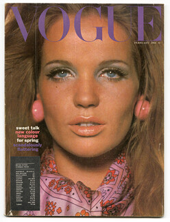 UK Vogue British Magazine 1966 February, David Bailey, Sonia Delaunay, Eugene Vernier, Helmut Newton