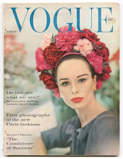 Vogue US 1960 March 1, Karen Radkai, Paris Fashions, Schatzberg, Leombruno-Bodi, Willy Rizzo, René Bouché, Roger Vivier