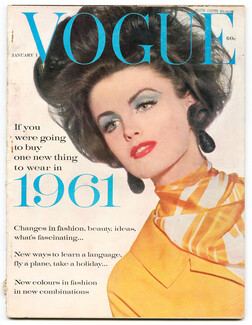 Vogue US 1961 January 1, Irving Penn, René Bouché, Helmut Newton, Van Dongen, John F. Kennedy