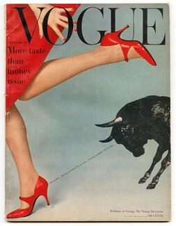 Vogue US 1958 February 15, The Red Shoe Issue, Rutledge, Leombruno-Bodi, Horst