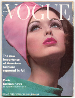 Vogue US 1962 March 1, Paris Report, Bert Stern, Lilly Daché, Bruce Davidson, William Klein, Karen Radkai, René Bouché