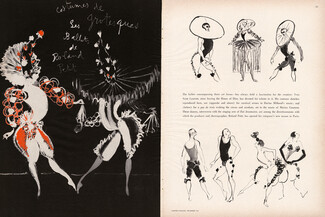 Les Ballets de Roland Petit 1961 Yves Saint Laurent Costume Sketches, Costumes de Grotesques