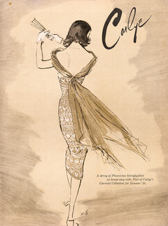 Carlye 1956 Phoenician Hieroglyphics, Fashion Illustration