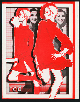 Antonio Lopez 1967 Real Red Knits, Fashion Illustration