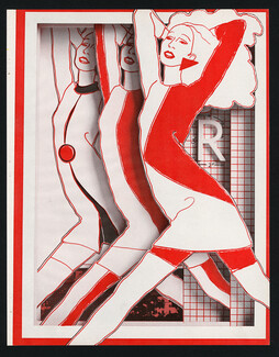 Antonio Lopez 1967 Real Red Knits, Fashion Illustration