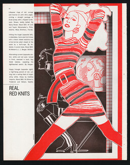 Antonio Lopez 1967 Real Red Knits, Fashion Illustration