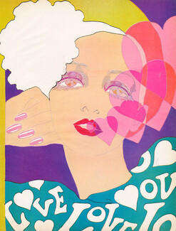 Antonio Lopez 1968 The She's-madly-in-love Look, Make Up Illustration