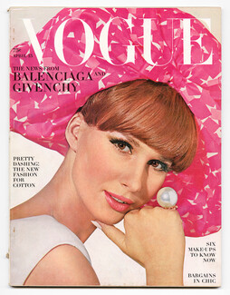 Vogue 1964 April 15, Cover by Irving Penn, Balenciaga, Givenchy