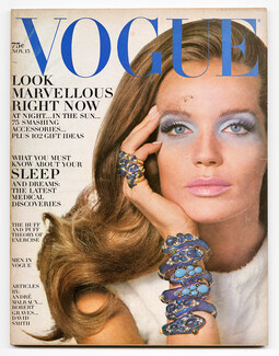 Vogue 1968 November 15, Cover Verushka by Irving Penn, Trifari Jewels