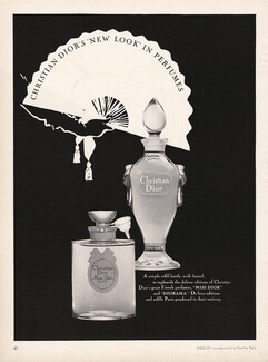 Christian Dior's "New Look" in Perfumes 1953 Miss Dior, Diorama, Hand Fan, d'après René Gruau
