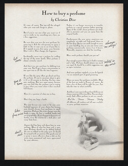 Christian Dior (Perfumes) 1966 How to buy a perfume, by Christian Dior