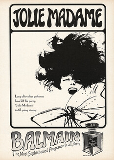 Pierre Balmain (Perfumes) 1965 Jolie Madame, René Gruau