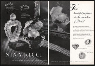 Nina Ricci (Perfumes) 1953 Coeur-Joie, Fille d'Eve, Imported by Jacqueline Cochran