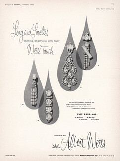 Albert Weiss (Jewels) 1955 Clip Earrings