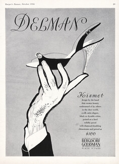 Delman 1954 Kismet Silk Satin Slipper, René Gruau (not signed)