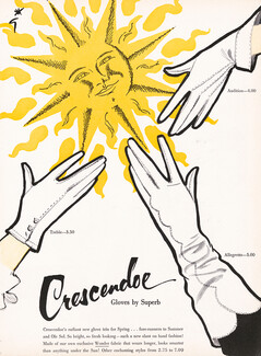 Crescendoe (Gloves) 1952 Sun, René Gruau