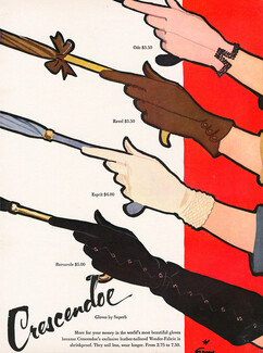 Crescendoe (Gloves) 1953 René Gruau Umbrellas