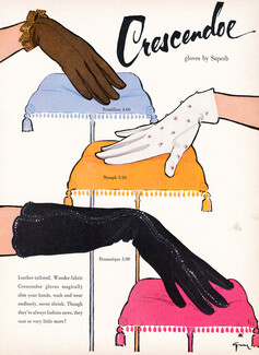 René Gruau 1954 Crescendoe (Gloves)