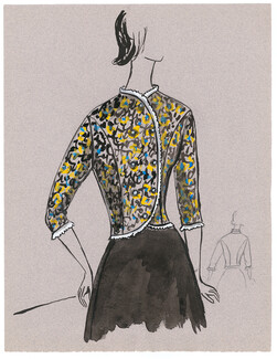 Blanche Bassia 1965 / 1970 Original Fashion Drawing