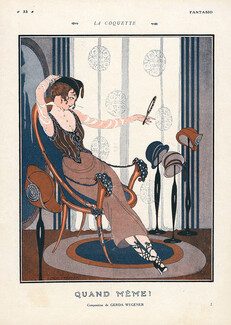 La Coquette — Quand Même !, 1915 - Gerda Wegener, Elegant Parisienne Hats Decorative Arts